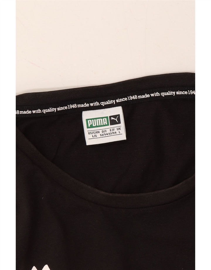 PUMA Mens Graphic T-Shirt Top Large Black Vintage Puma and Second-Hand Puma from Messina Hembry 