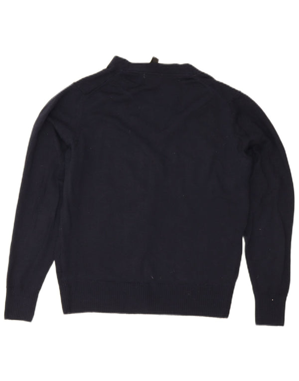 Zara Homme Cardigan Pull Bleu Marine Moyen Laine