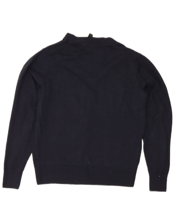 Zara Homme Cardigan Pull Bleu Marine Moyen Laine