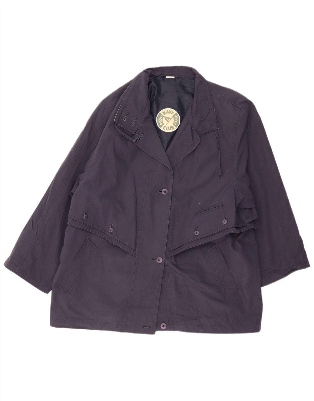 VINTAGE Veste utilitaire femme EU 46 XL Bleu Marine Polyester