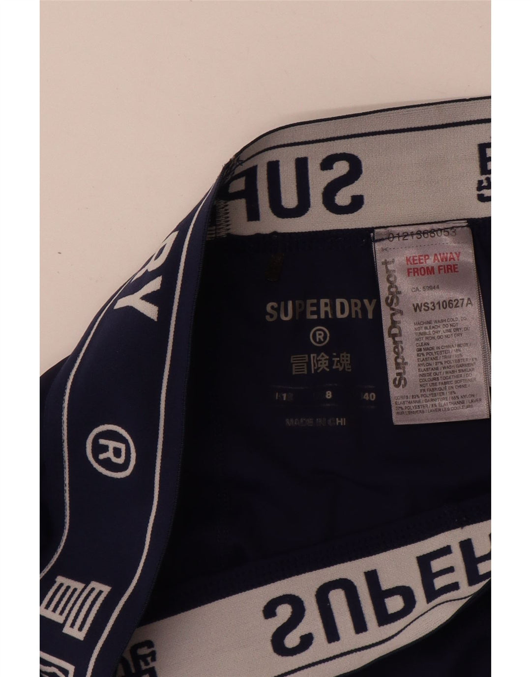 Superdry Leggings Graphiques Femme UK 12 Polyester Bleu Marine Moyen