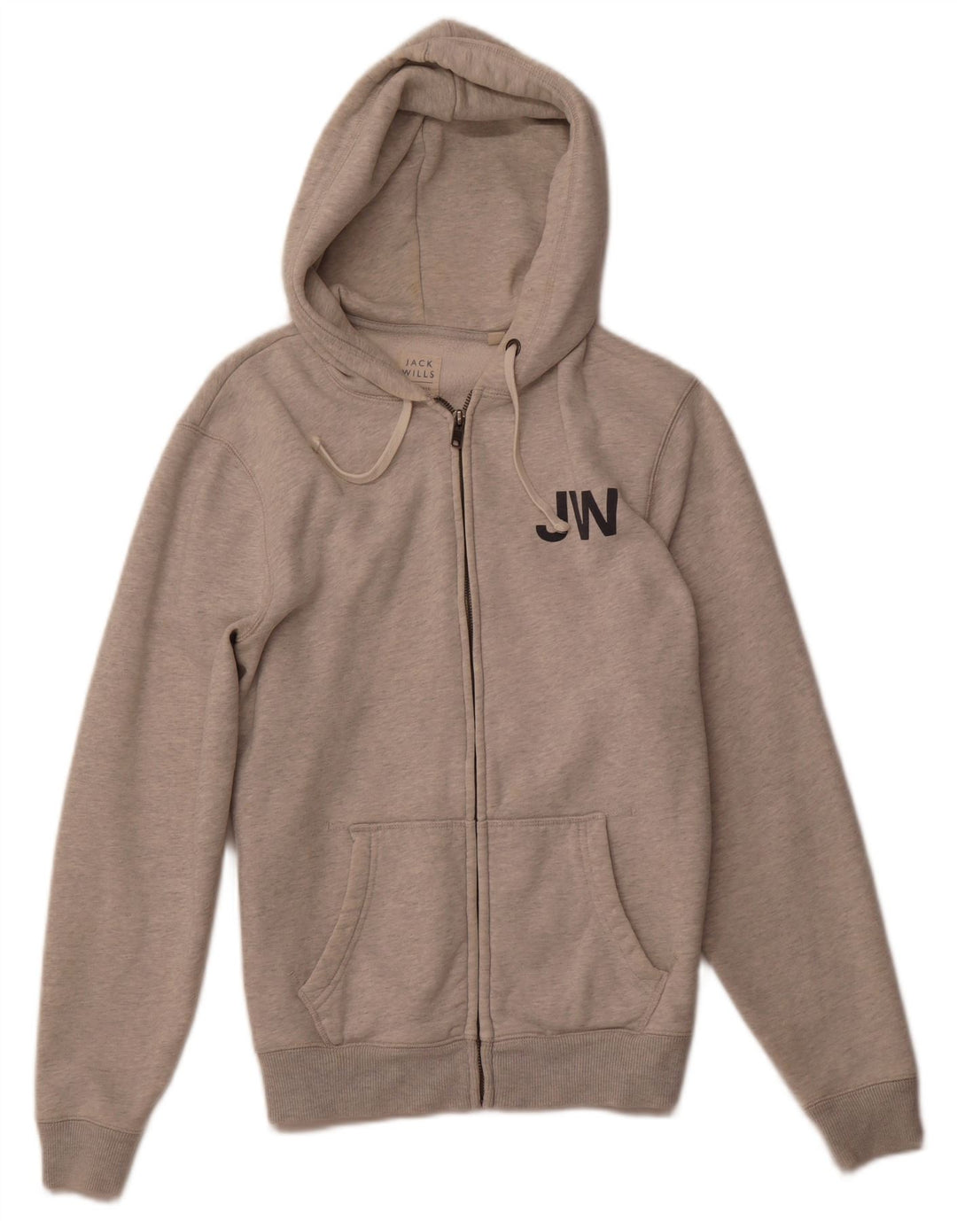 JACK WILLS Pull à capuche zippé pour homme Petit coton gris