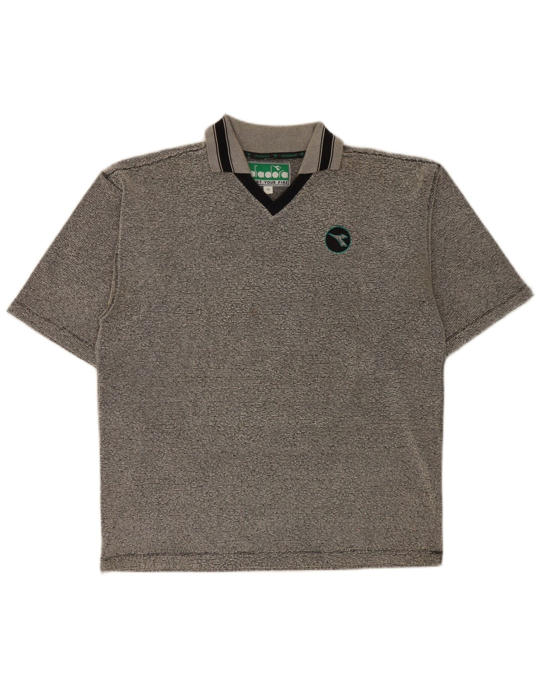 Diadora Polo Homme Gris Moyen Rayé Polyester