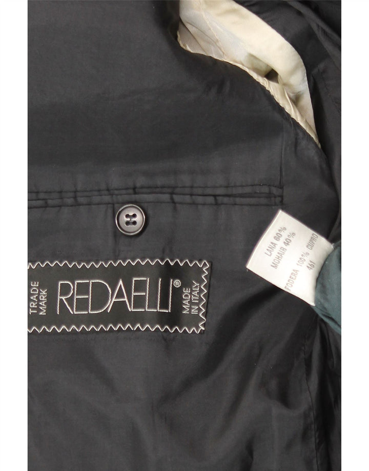 Redaelli Veste Blazer 1 Bouton pour Homme UK 40 Grande Laine Noire