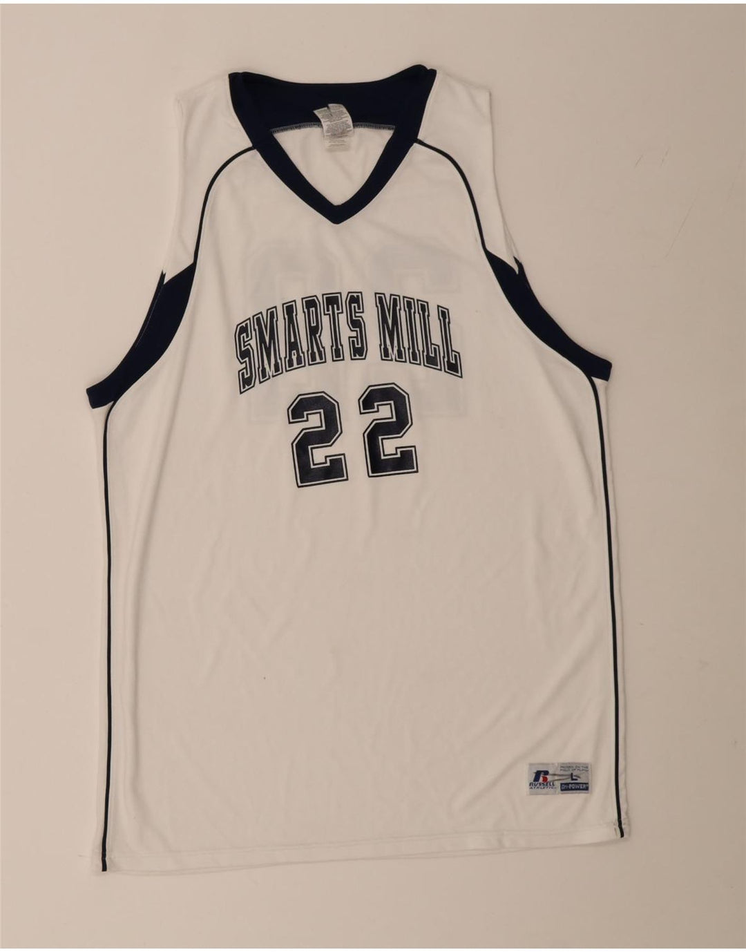Russell Athletic Débardeur graphique pour homme Large Blanc Colorblock Polyester