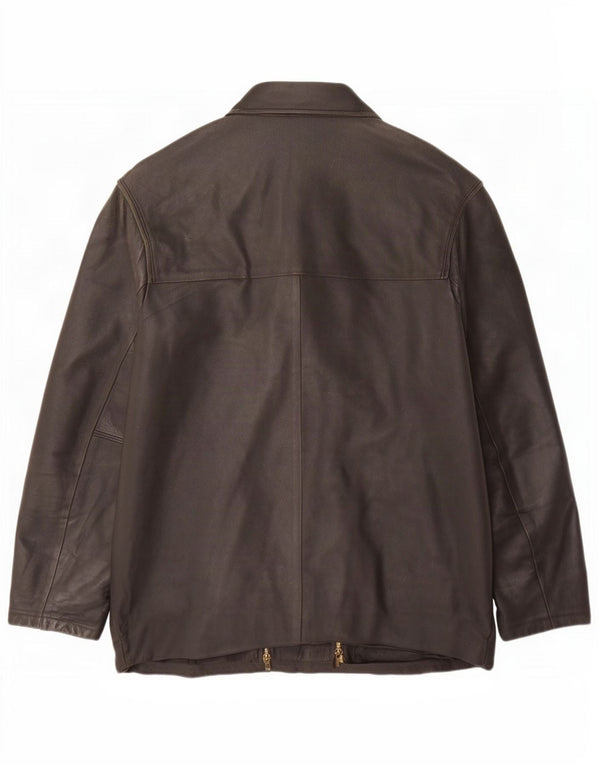 veste en cuir homme vintage UK 40 Grand Noir