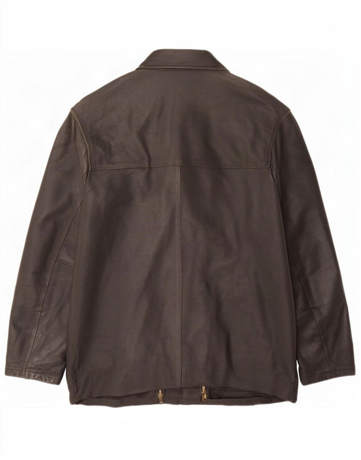 veste en cuir homme vintage UK 40 Grand Noir