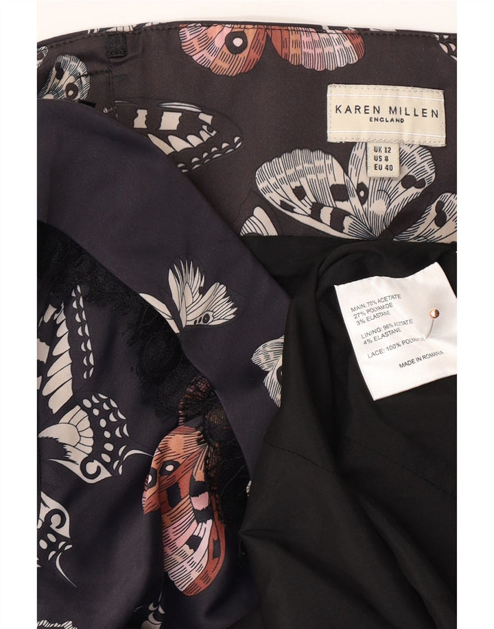 KAREN MILLEN Robe bustier femme UK 12 Papillon bleu marine moyen