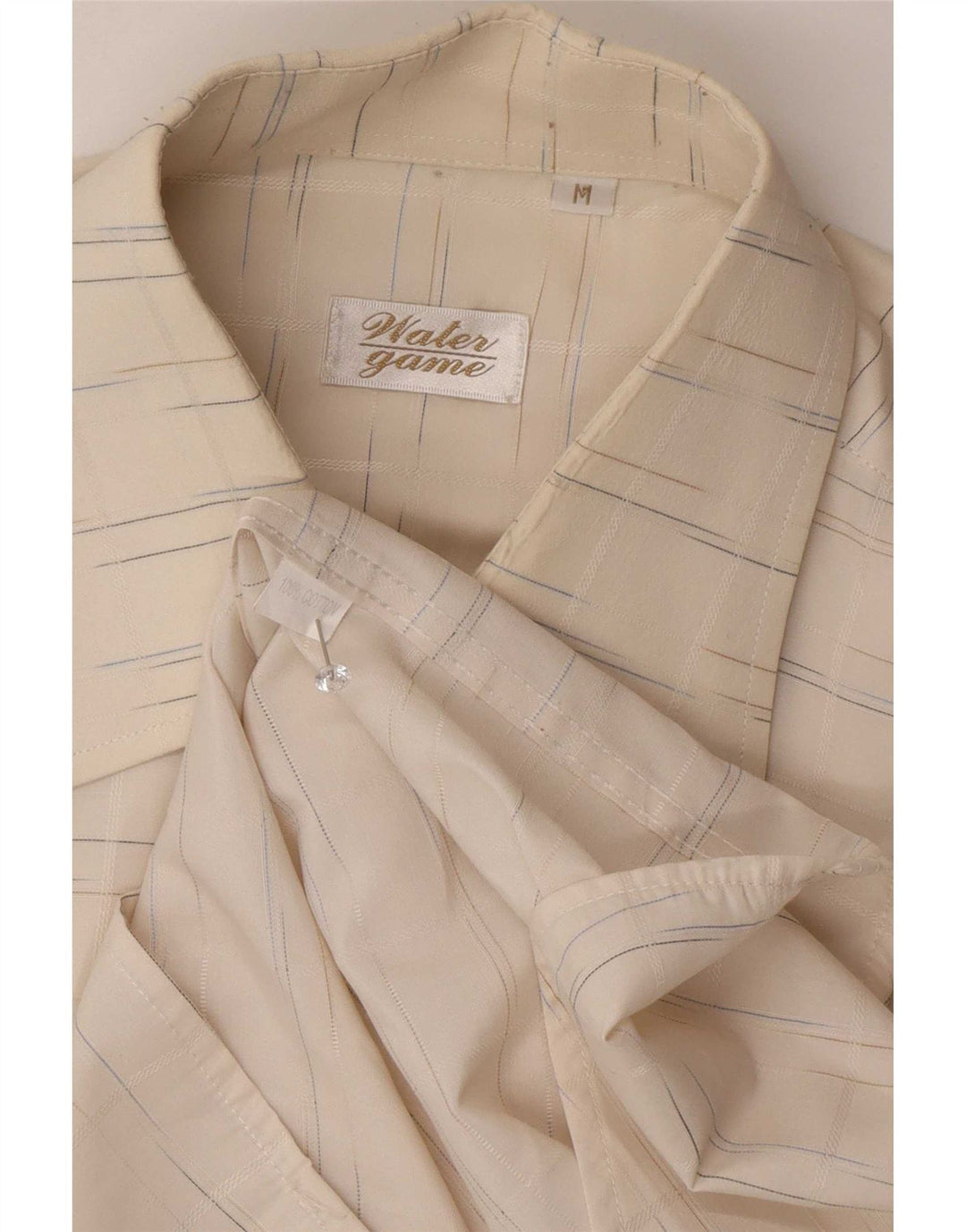 Chemise homme vintage coton à fines rayures blanches moyennes
