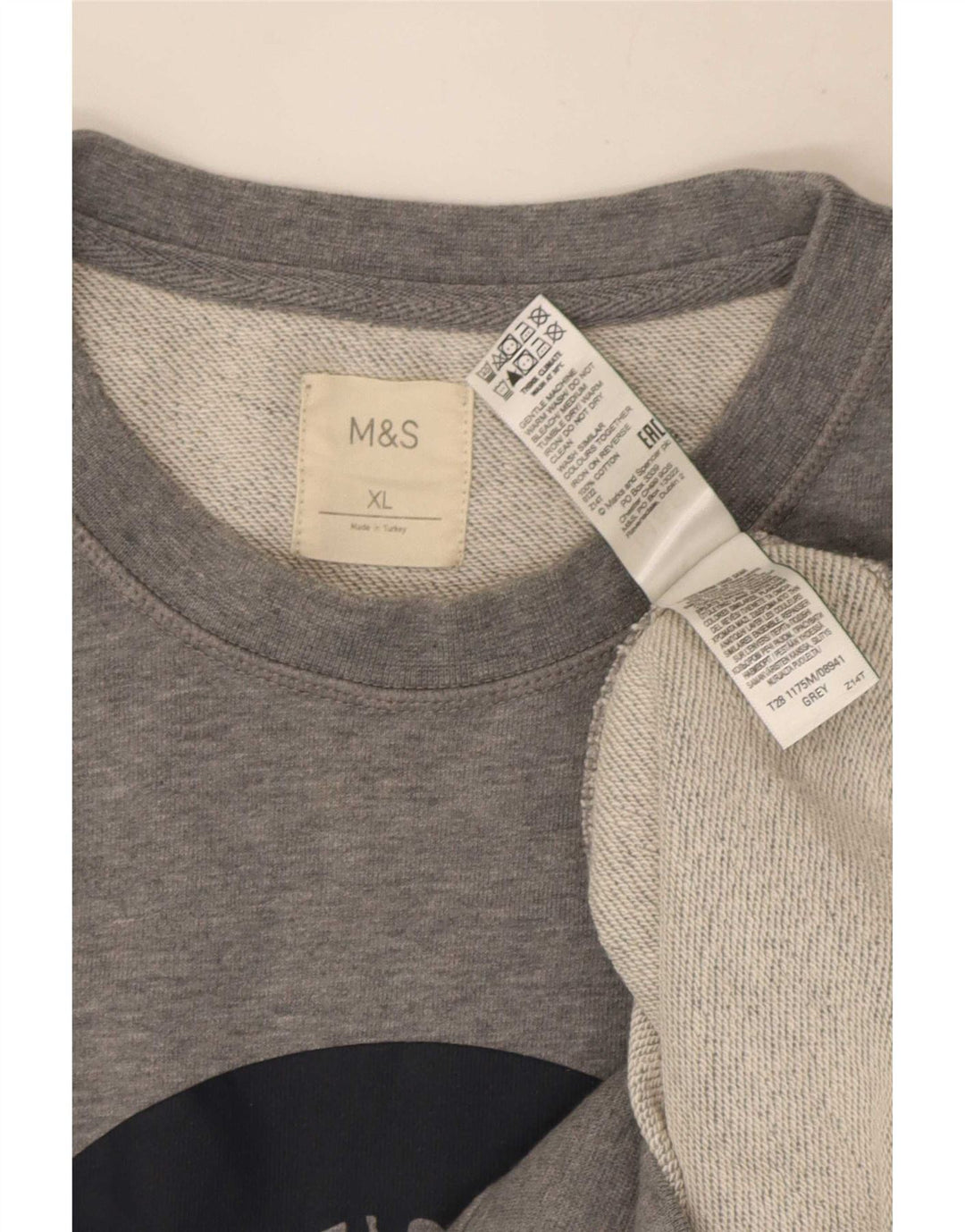Marks & Spencer Sweat-shirt graphique pour homme XL Gris Coton