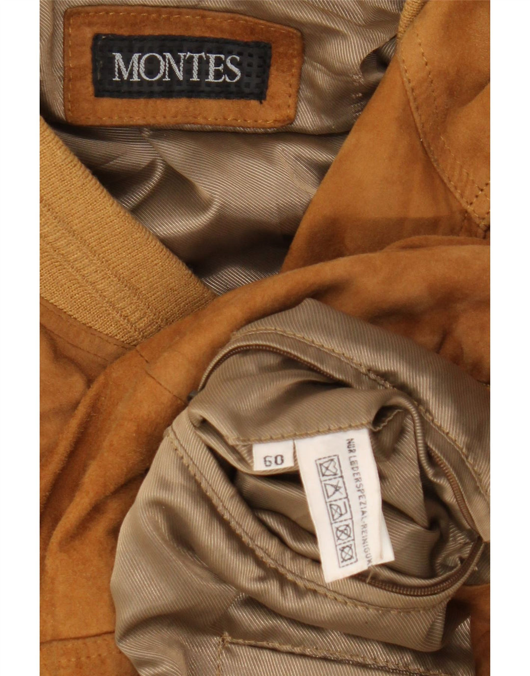 Montes Veste en cuir bomber pour homme UK 42 XL Cuir marron