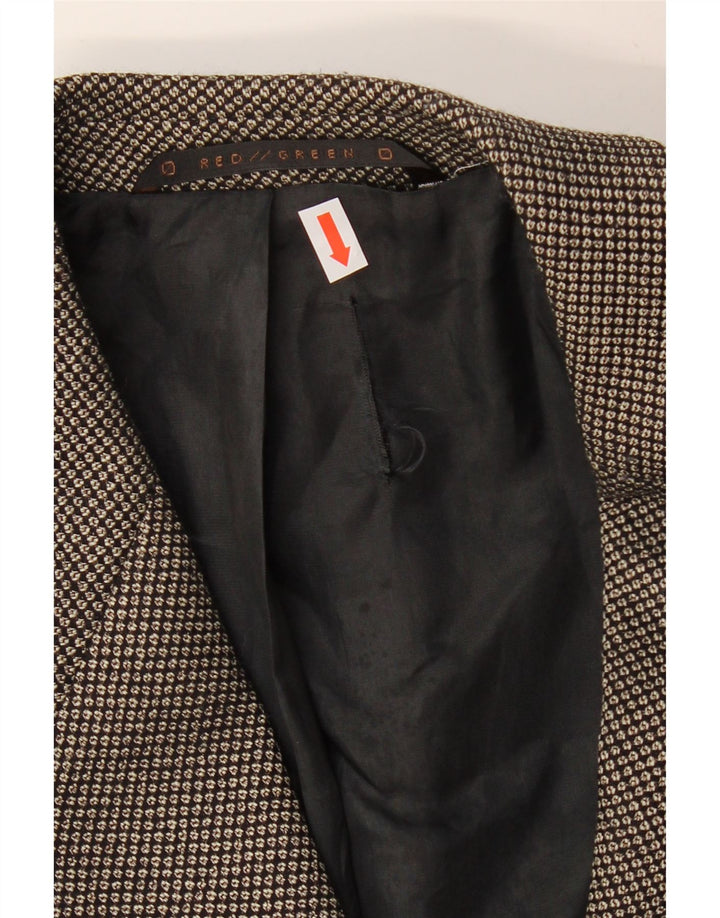 REDGREEN Veste Blazer 3 Boutons Homme EU 50 Grande Laine Tachée Grise