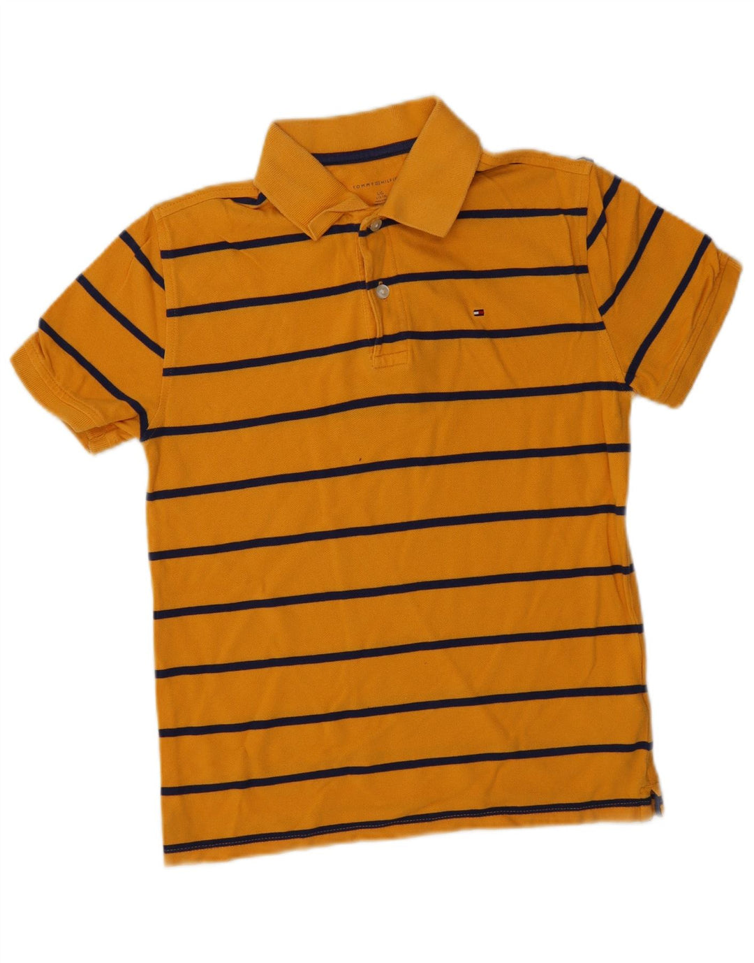 TOMMY HILFIGER Polo Garçon 12-13 ans Grand Jaune Rayé Coton