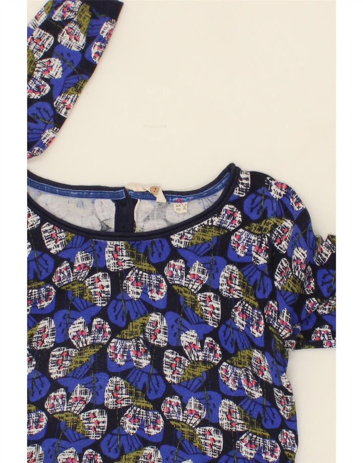 WHITE STUFF Womens Abstract Pattern Shift Dress UK 8 Small Navy Blue Vintage White Stuff and Second-Hand White Stuff from Messina Hembry 