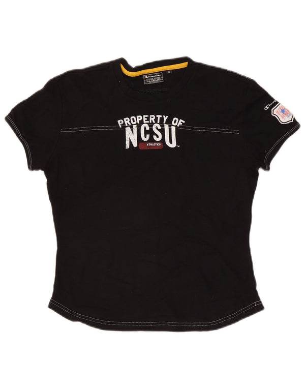 Champion T-Shirt Graphique Femme UK 18 XL Noir
