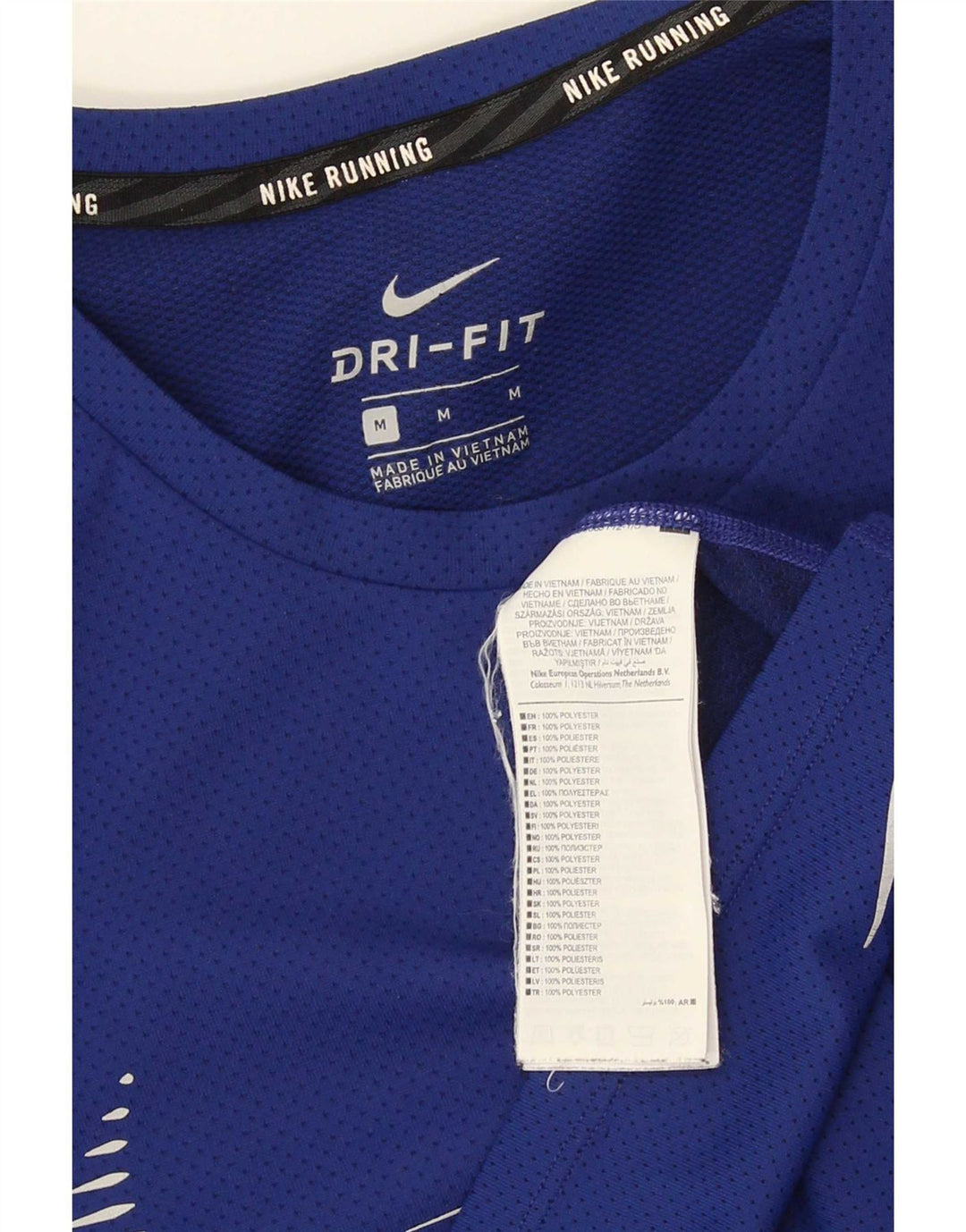 Nike Homme Dri Fit Graphic T-Shirt Haut Bleu Moyen Polyester