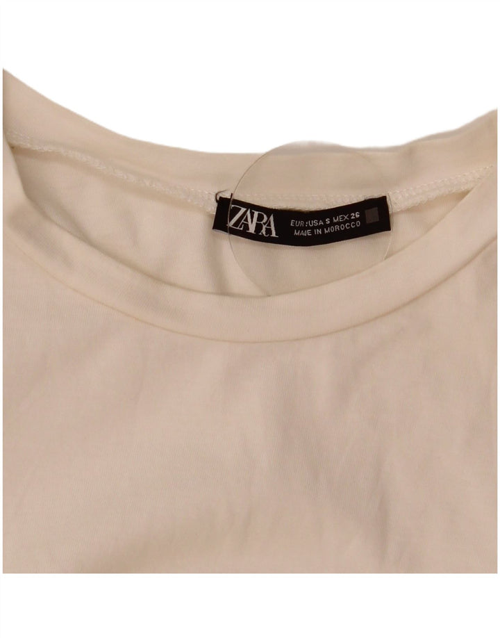 Zara Chemisier Femme Top UK 10 Petit Blanc