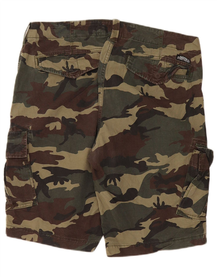 Superdry Short Cargo W36 Large Kaki Camouflage Cotton Army Homme