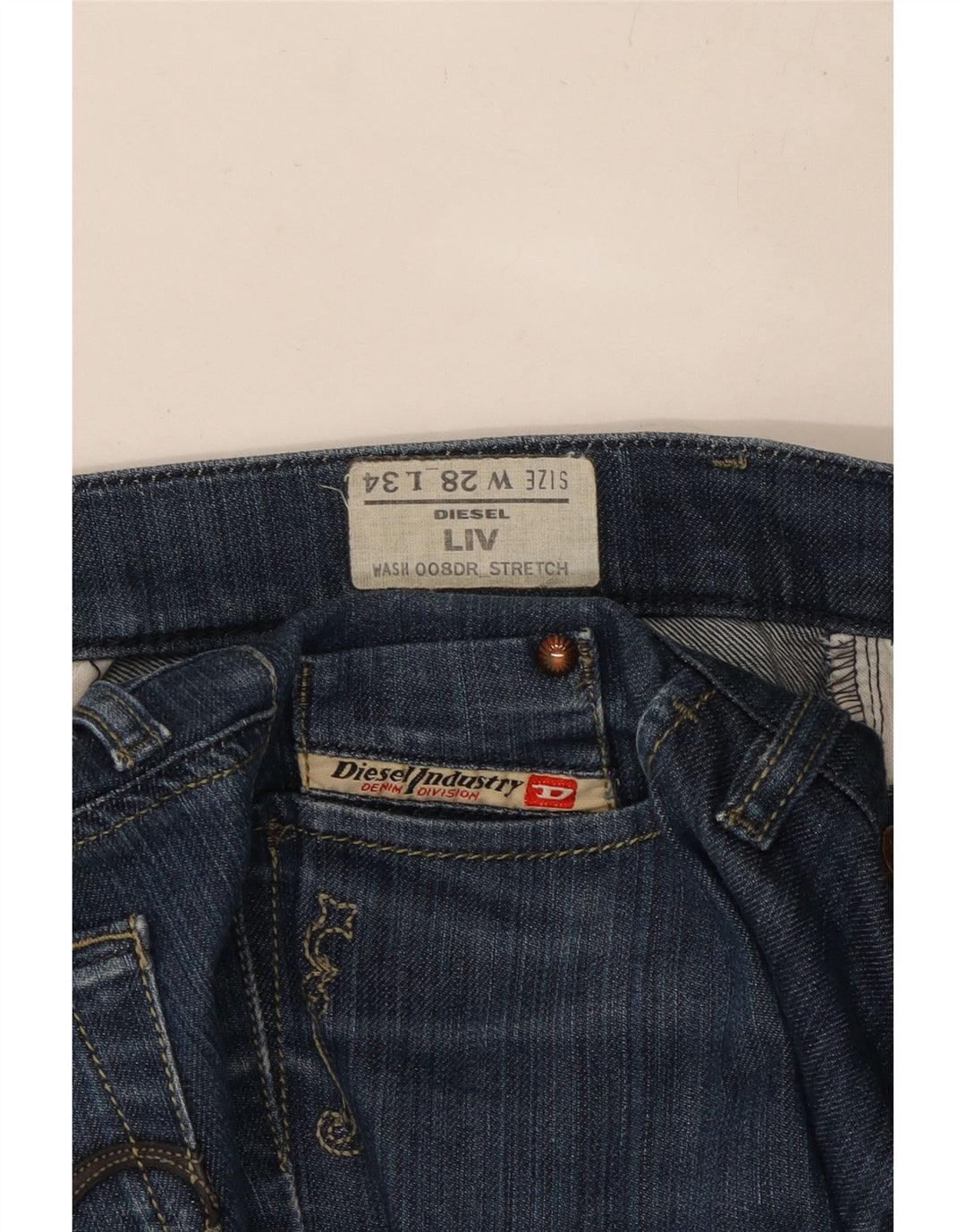 DIESEL Jean Liv Slim Femme W28 L30 Bleu Coton