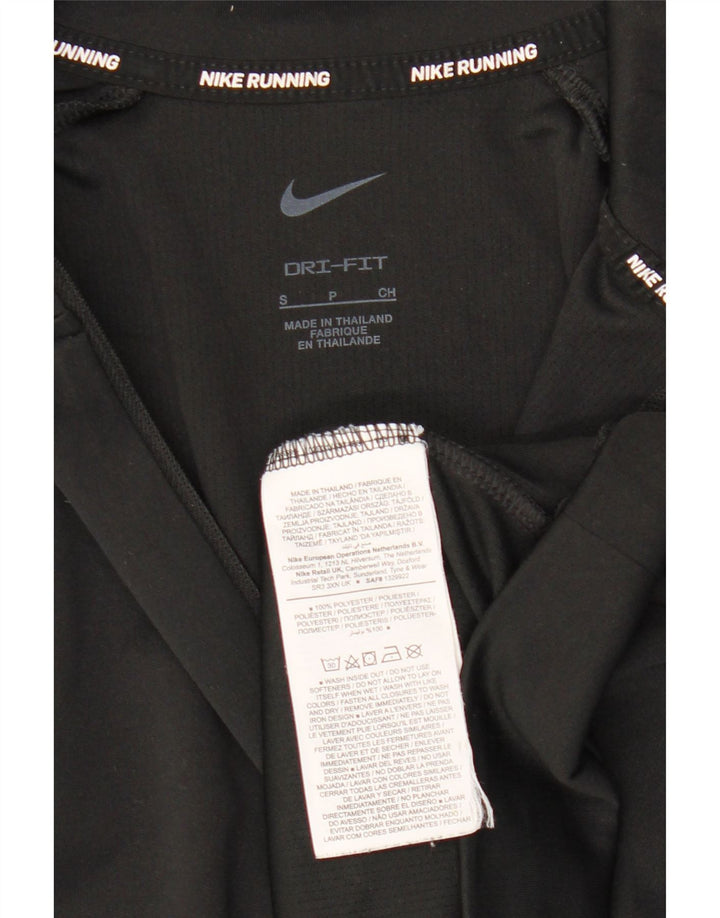 NIKE Haut de survêtement Dri Fit à col zippé pour femme UK 10 Small Noir