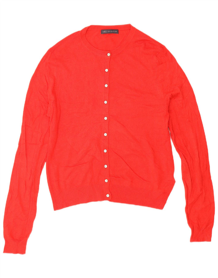 Marks & Spencer Pull Cardigan pour Femme UK 14 Grande Viscose Rouge