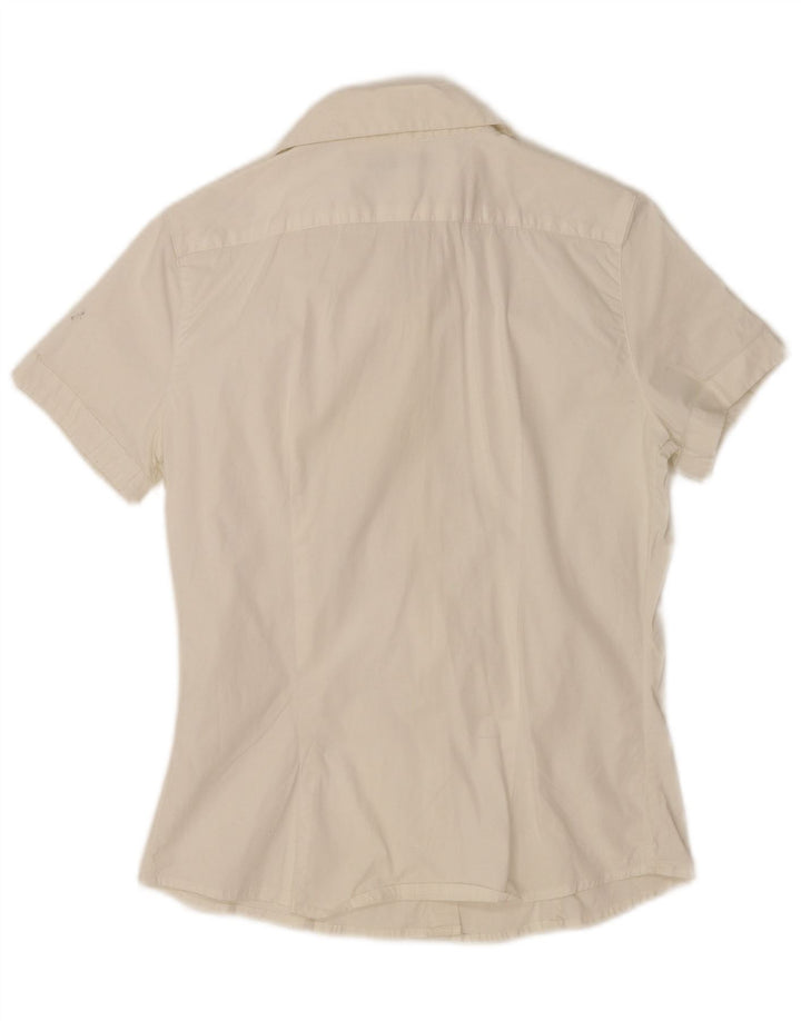 Sasch Chemise à manches courtes pour femme UK 14 Large Blanc Coton