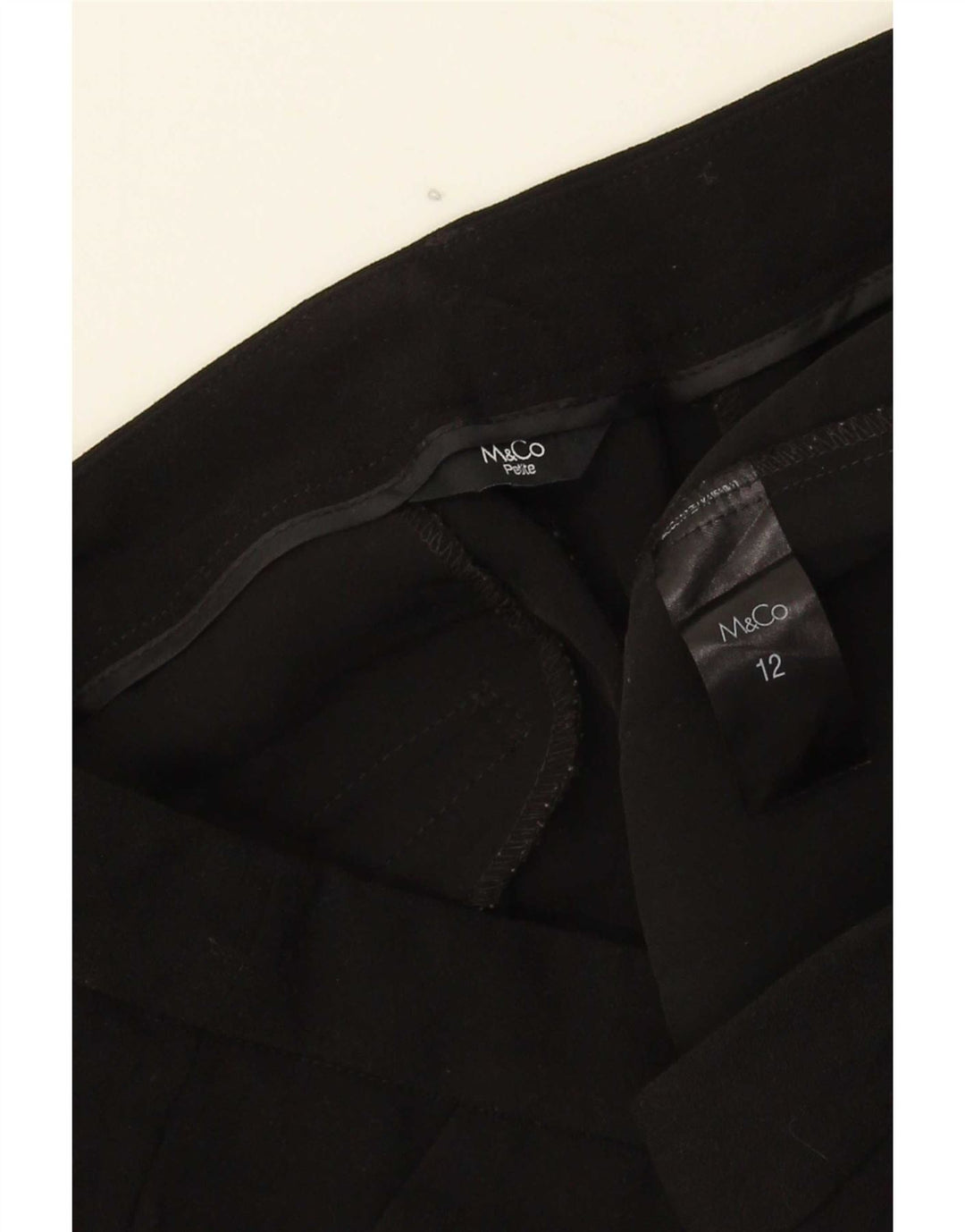 M&Co Pantalon Chino Slim Femme UK 12 Moyen W32 L25 Noir Polyester