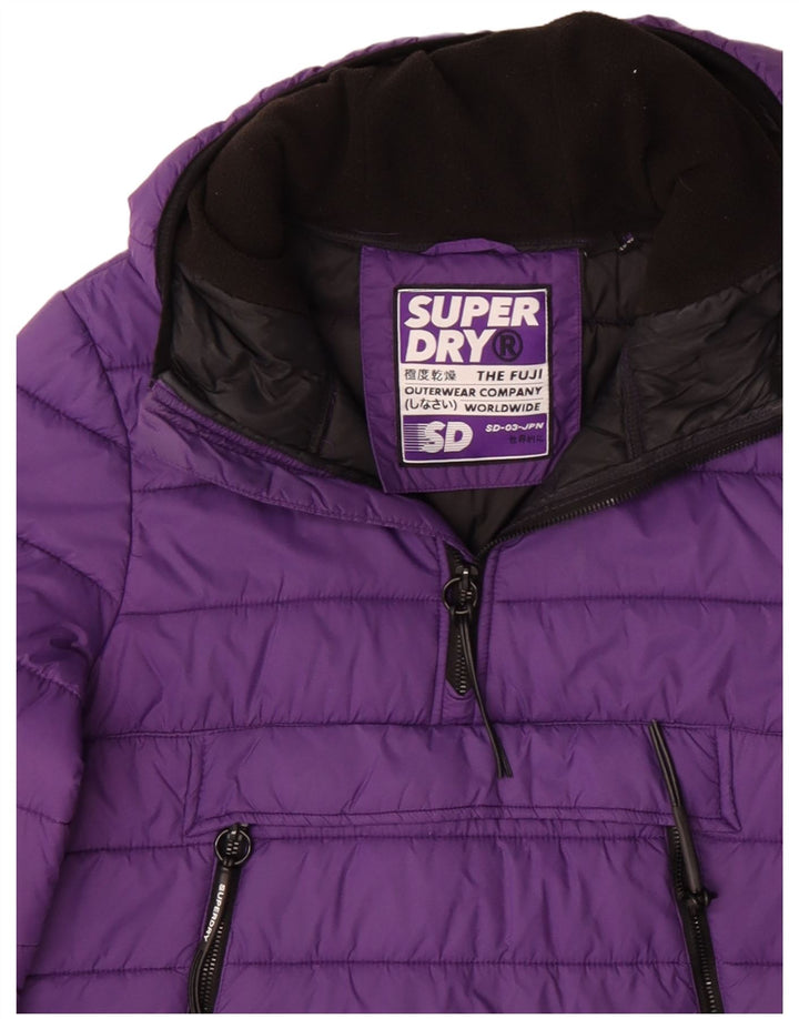 Superdry Veste à capuche pour femme UK 12 Violet moyen Polyester