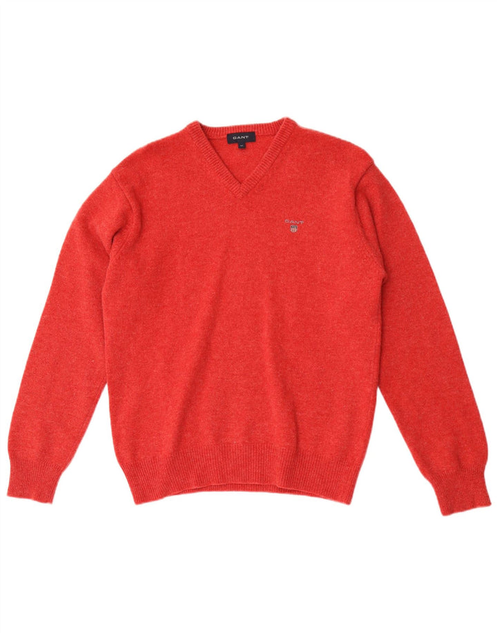 Gant Pull Col V Homme Rouge Moyen Laine
