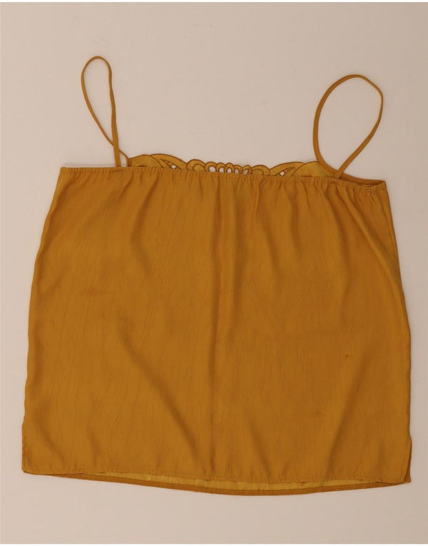 Vintage Femme Cami Top IT 42 Jaune Moyen