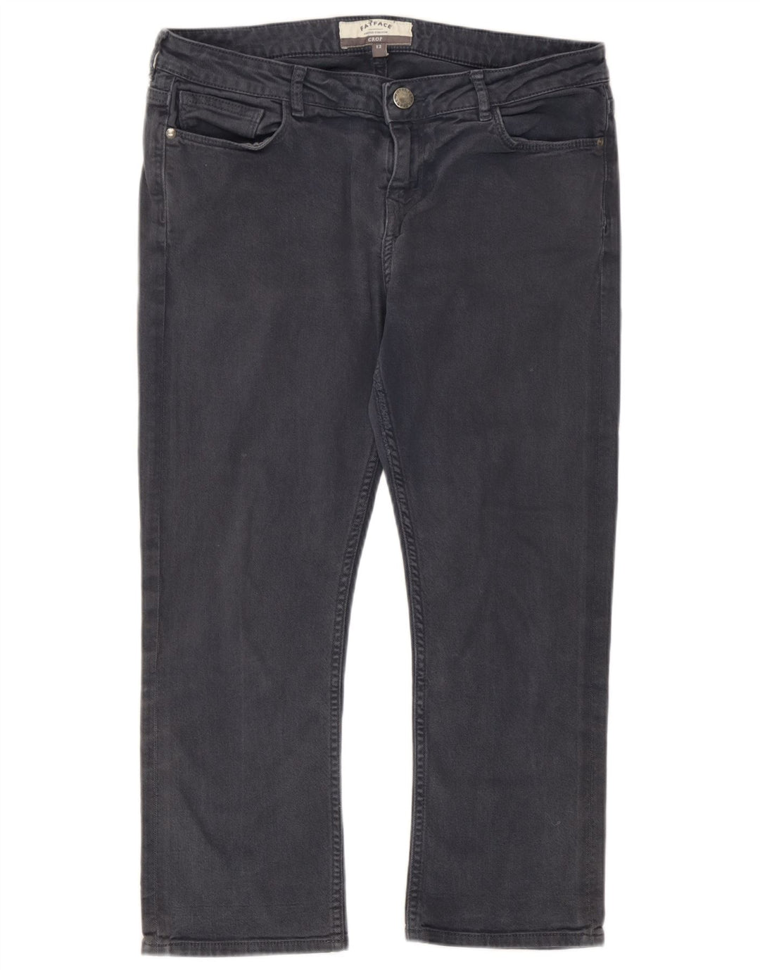 Fat Face Jean court pour femme UK 12 Medium W32 L22 Gris Coton