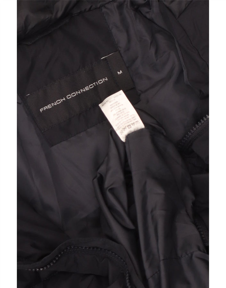 French Connection Veste matelassée à capuche pour homme UK 38 Bleu marine moyen