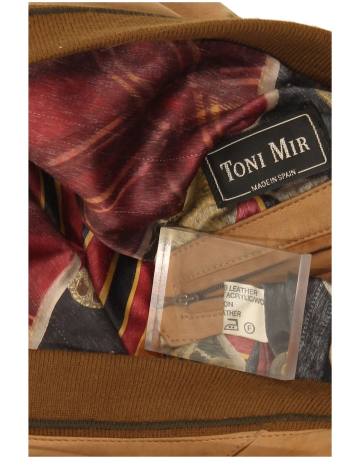 Toni Mir Veste Bomber en Daim pour Homme UK 42 XL Cuir Marron