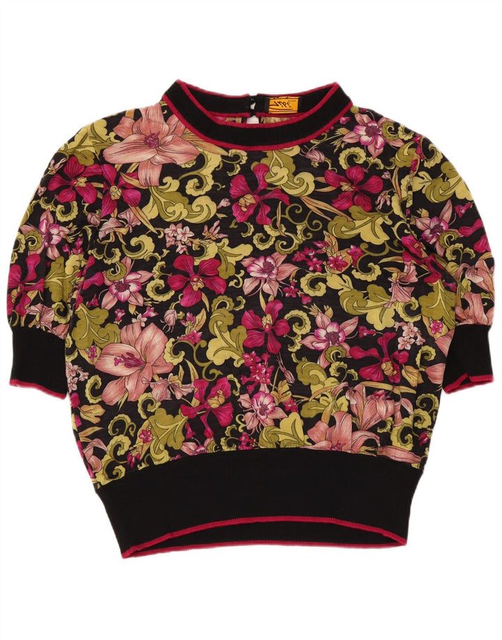 Gibi Chemisier à manches 3/4 pour femme UK 14 Grand motif floral multicolore