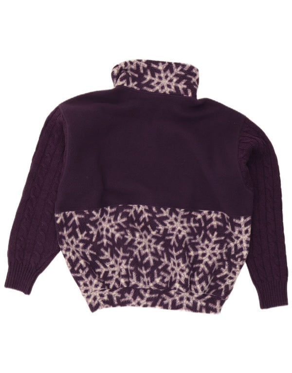 Nordica Pull polaire surdimensionné à motif abstrait pour femme UK 10 Petit Violet