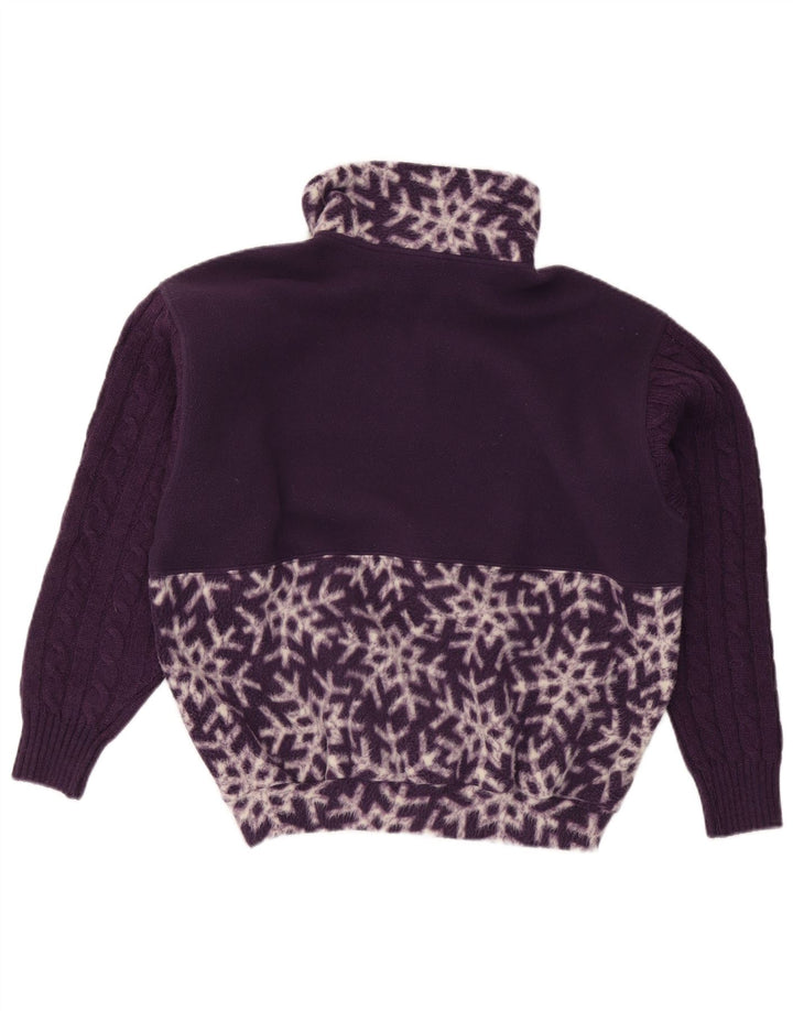 Nordica Pull polaire surdimensionné à motif abstrait pour femme UK 10 Petit Violet