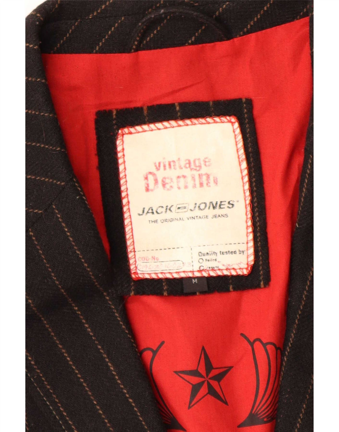 Jack & Jones Veste blazer graphique pour homme UK 38 Medium Black Pinstripe