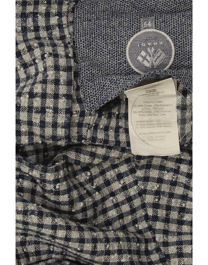 Fradi Veste Blazer 2 Boutons Homme IT 54 2XL Bleu Marine Vichy Coton