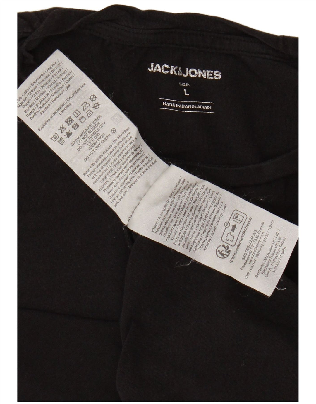 JACK & JONES T-Shirt Homme Haut Large Noir Coton