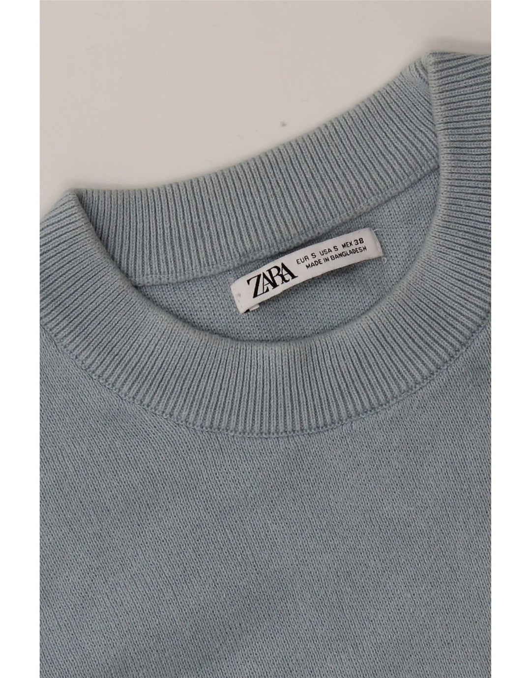 Zara Pull à col rond pour homme Petit Bleu