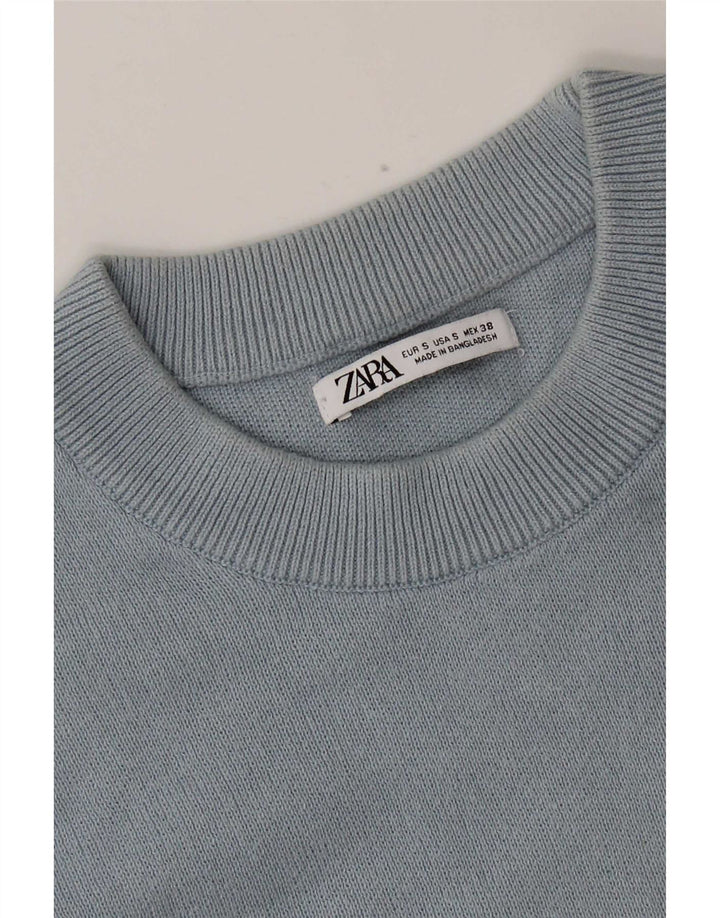 Zara Pull à col rond pour homme Petit Bleu