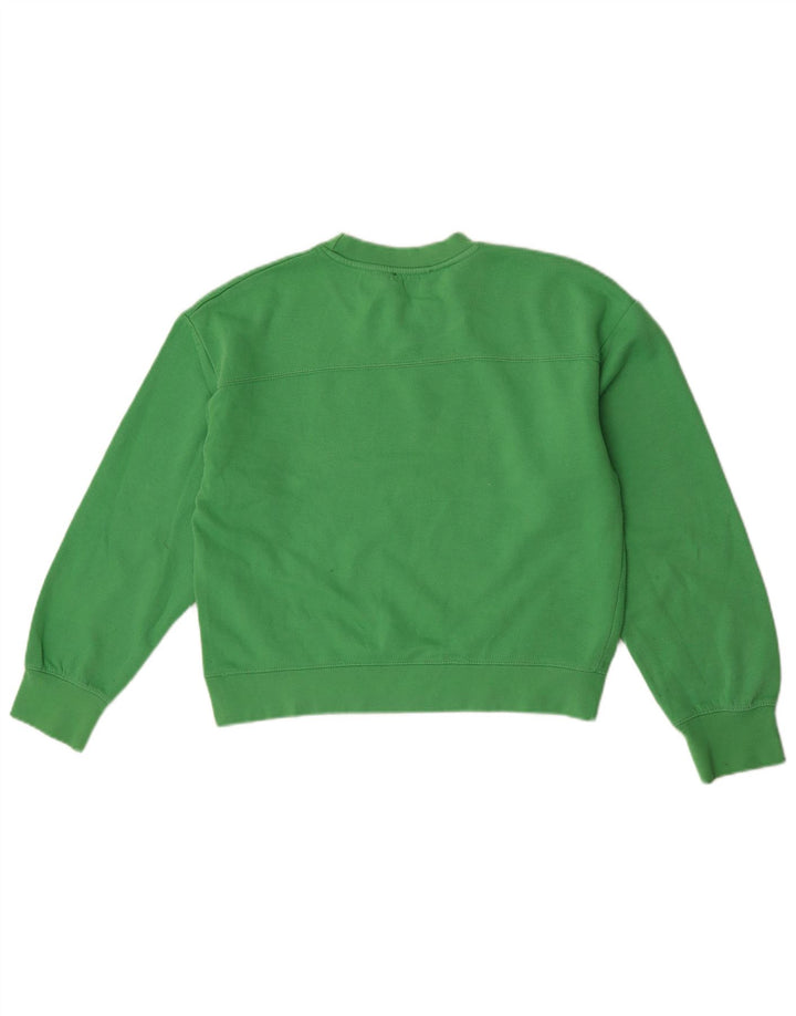 Zara Womens Crop Sweatshirt Jumper UK 14 Polyester Vert Moyen