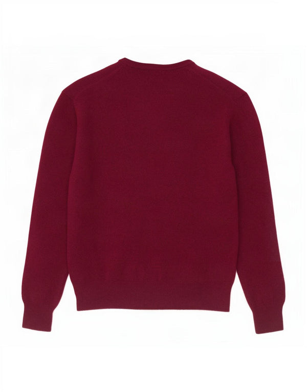 Polo Ralph Lauren Pull ras du cou pour femme UK 14 Grande laine bordeaux