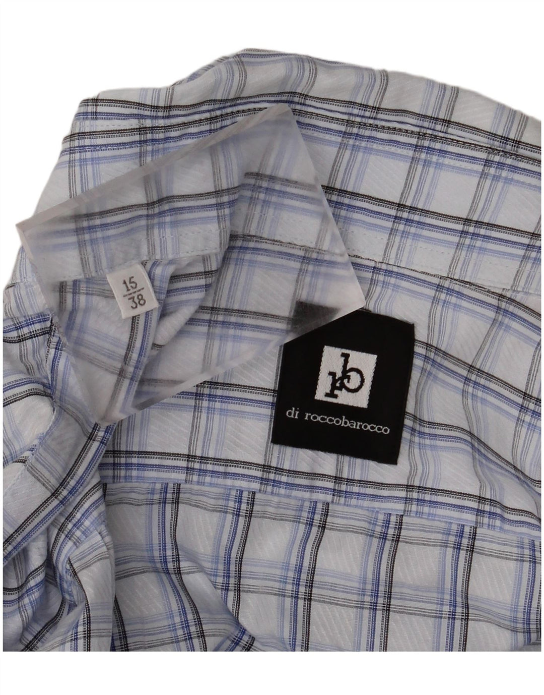 Roccobarocco Chemise Homme Taille 15 38 Carreau Bleu Moyen