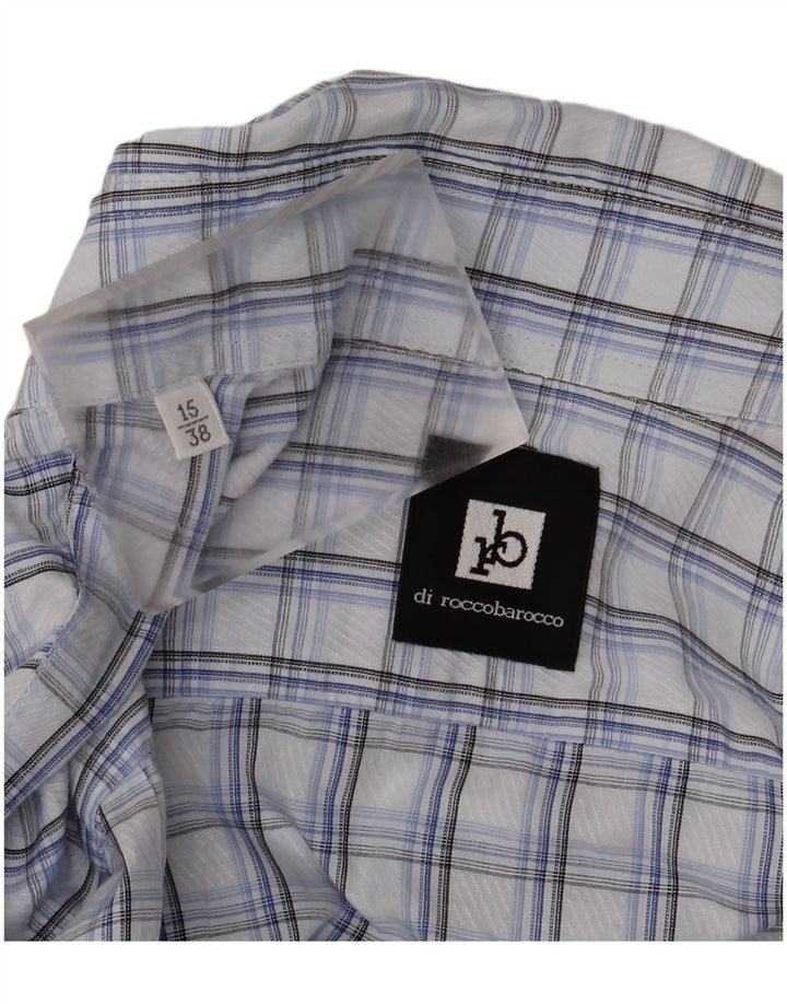 Roccobarocco Chemise Homme Taille 15 38 Carreau Bleu Moyen