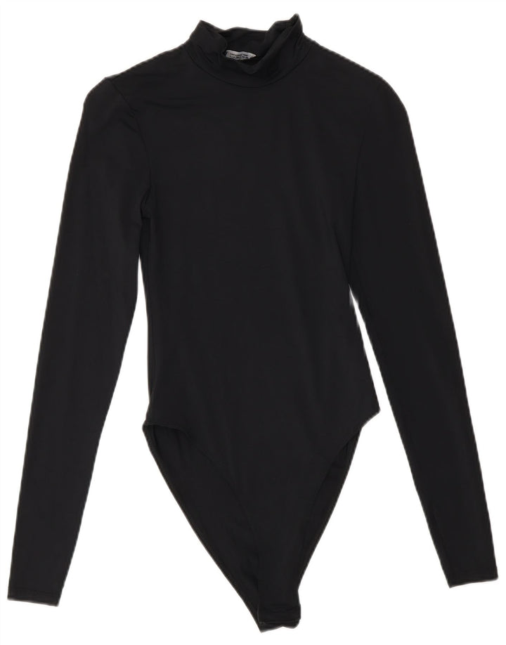 Zara Body à manches longues pour femme UK 8 Small Noir Polyamide