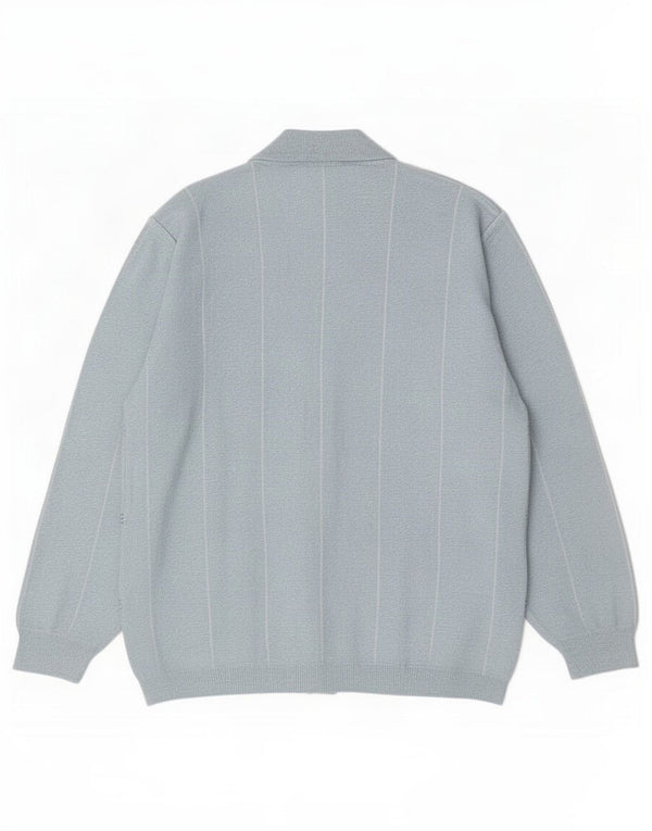 Rodes Pull Cardigan Homme Grand Carreau Bleu Acrylique