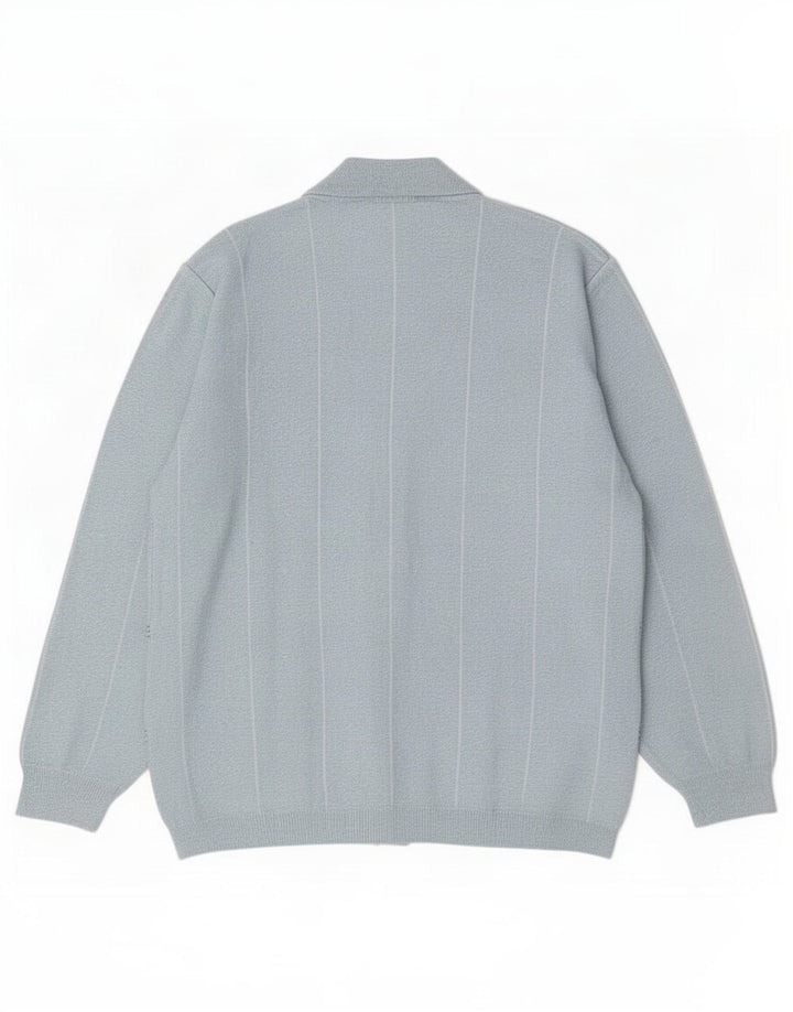 Rodes Pull Cardigan Homme Grand Carreau Bleu Acrylique