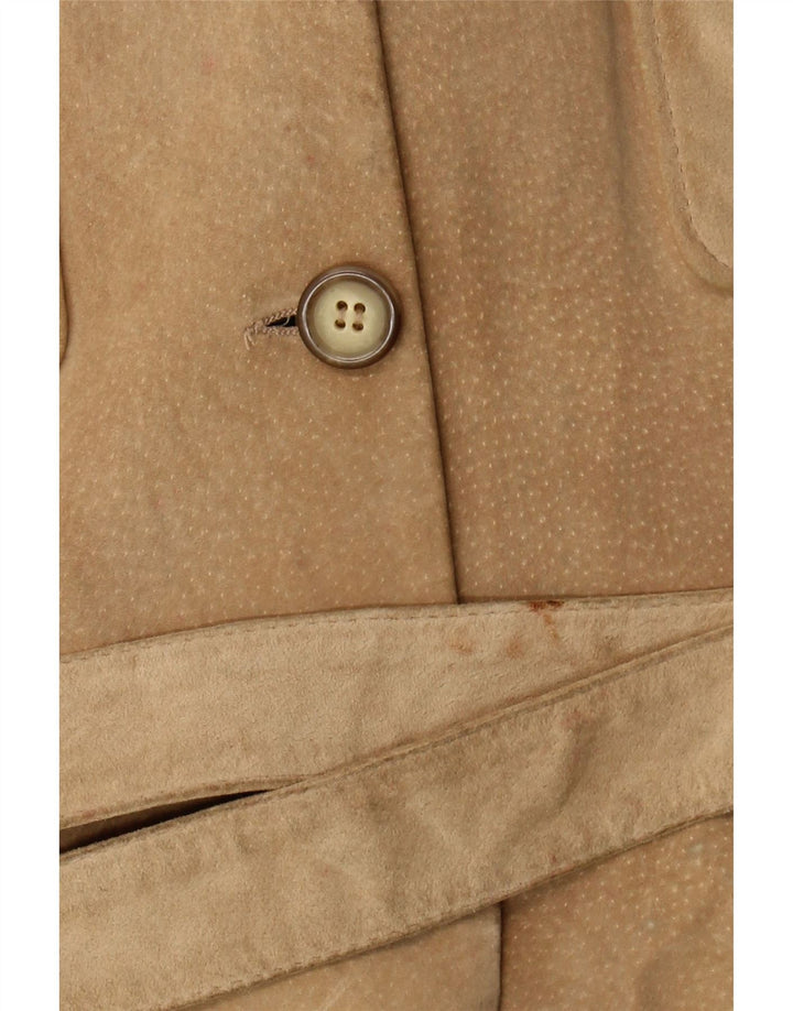 veste en daim femme vintage IT 48 XL Cuir Beige