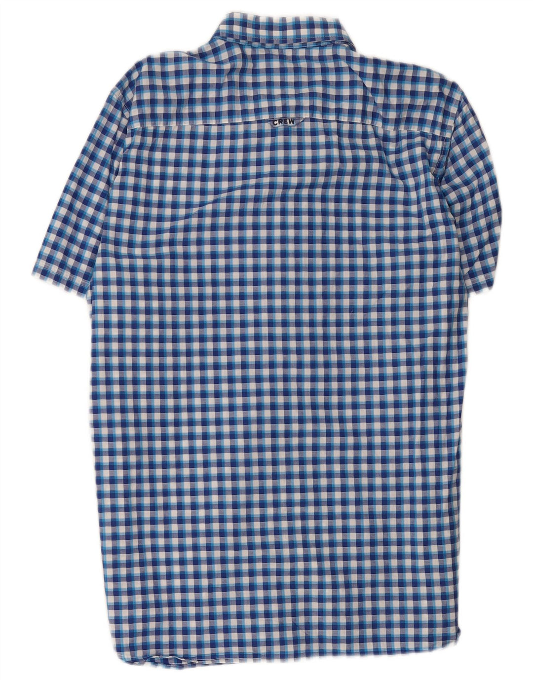 Chemise à manches courtes pour hommes Crew XL en coton à carreaux bleus